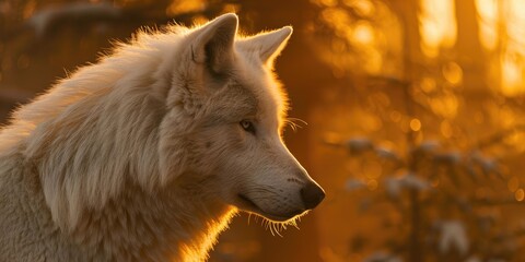 Obraz premium White northern wolf s head