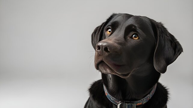 Black labrador dog isolated on a white background