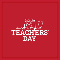 Happy Teachers Day Doctor Medical Design for banner posters, World Teacher's Day Logo, Vector art & typography design elements for congratulation cards, banners, and flyers. Pen pencil book education 