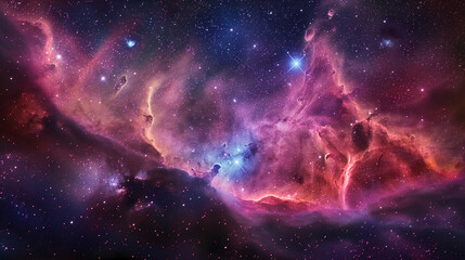 Obraz premium A vivid emission nebula in deep space