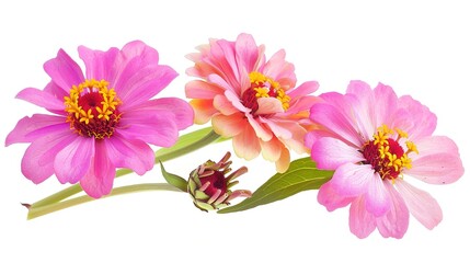 Obraz premium Zinnia on White Background