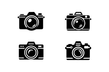 Set of Camera silhouette illustration.