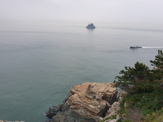 한국의 부산 바다 풍경