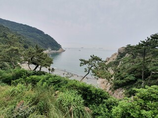 한국의 부산 바다 풍경