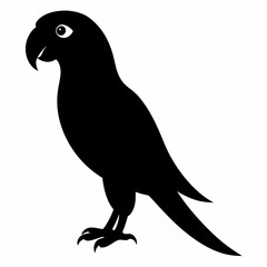 green parrot on a branch isolated on white, green parrot vector illustration, bird vector art, green parrot silhouette, cartoon parrot vector icon, eps