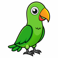 green parrot on a branch isolated on white, green parrot vector illustration, bird vector art, green parrot silhouette, cartoon parrot vector icon, eps