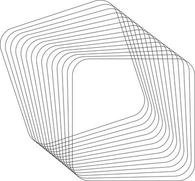 Rounded square blend line spiral geometric shape. Technology concept