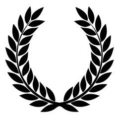 Obraz premium laurel wreath isolated on white, laurel wreath vector illustration, Christmas wreath vector art, laurel wreath silhouette, Line art laurel wreath vector icon, eps