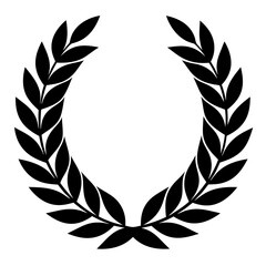 laurel wreath isolated on white, laurel wreath vector illustration, Christmas wreath vector art, laurel wreath silhouette, Line art laurel wreath vector icon, eps