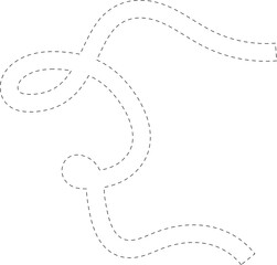 Dashed lines, wave, curve, spiral. Design decoration