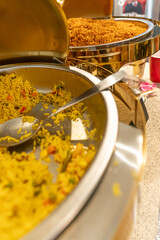 Jollof Rice In Chaffing Dish at a Nigerian Party