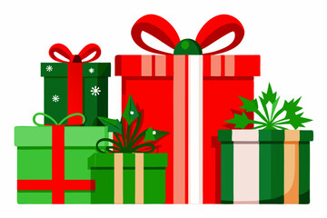 Charming Christmas Gift Box Vector Graphics for Holiday Design Projects Ideal for Greeting Cards, Logos, Illustrations, Gift Tags, and Unique Seasonal Branding to Add a Touch of Festive Joy