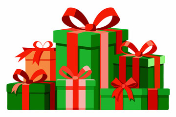 Charming Christmas Gift Box Vector Graphics for Holiday Design Projects Ideal for Greeting Cards, Logos, Illustrations, Gift Tags, and Unique Seasonal Branding to Add a Touch of Festive Joy