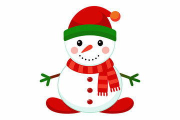 Charming Christmas Snowman Vector Graphics for Holiday Design Projects Ideal for Greeting Cards, Logos, Illustrations, Gift Tags, and Unique Seasonal Branding to Spread Festive Cheer