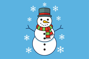Charming Christmas Snowman Vector Graphics for Holiday Design Projects Ideal for Greeting Cards, Logos, Illustrations, Gift Tags, and Unique Seasonal Branding to Spread Festive Cheer