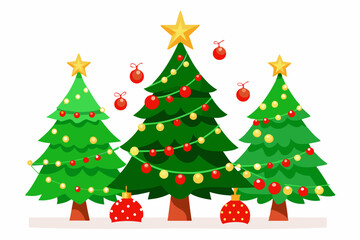 Charming Christmas Trees Vector Graphics for Holiday Design Projects Ideal for Greeting Cards, Logos, Illustrations, Gift Tags, and Unique Seasonal Branding to Add Festive Cheer