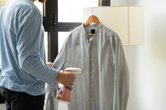 Man taking care of personal hygiene