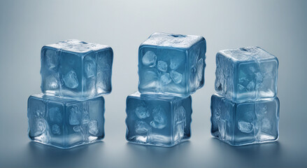 Obraz premium ice cubes isolated on white background