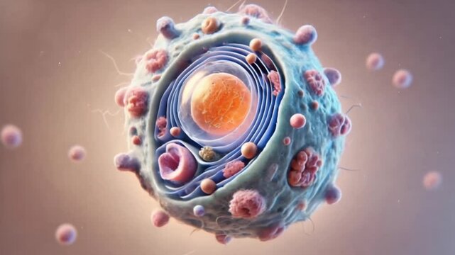 In-Depth Animation of a Cell - Comprehensive 3D Visualization of Cellular Components and Processes