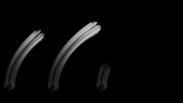 Abstract image featuring three parallel white brush strokes on a black background. Perfect for modern, artistic, and minimalist designs. High quality 4k footage