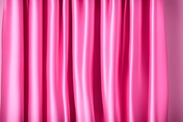 Playful bubblegum pink silk curtain with a fun sheen for trendy accessories, AI Generated
