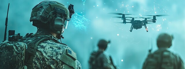 To improve strategy, soldiers use drone fleets for reconnaissance and strike operations.