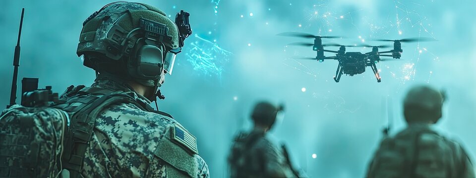To improve strategy, soldiers use drone fleets for reconnaissance and strike operations.