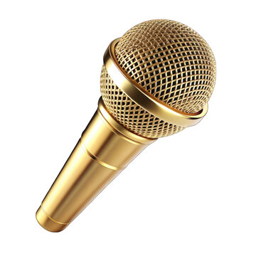 recommend clip art: Shine golden mic isolated on transparent background