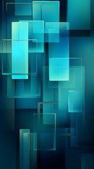 Fototapeta premium Digital blue green geometric layered abstract graphic poster web background