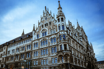 Obraz premium the facade of the building in the center of ghent country. Historical church. 