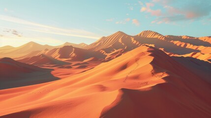illustration of desert dunes on a sunny afternoon