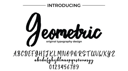 Geometric Font Stylish brush painted an uppercase vector letters, alphabet, typeface