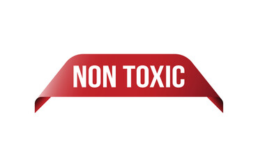 Non toxic red ribbon label banner.