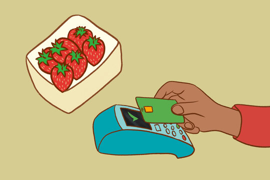 Contactless payment for strawberries