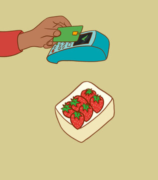 Contactless payment for strawberries