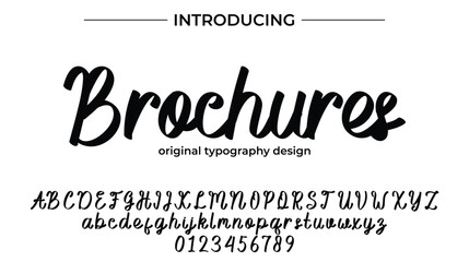 Brochures Font Stylish brush painted an uppercase vector letters, alphabet, typeface