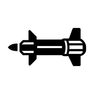 recommend clip art: Black silhouette guided missile weapon icon and vector illustration isolated on a white background