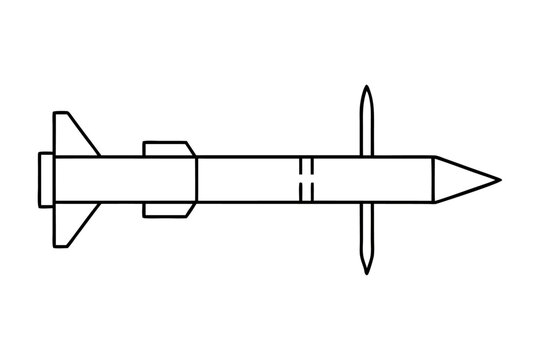black and white missile outline clip art preview