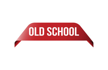 Red banner old school isolated on white background.