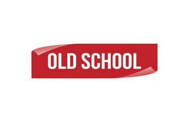 Red banner old school isolated on white background.