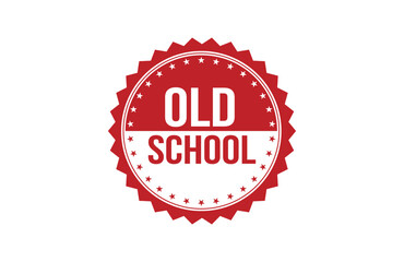 Red banner old school isolated on white background.