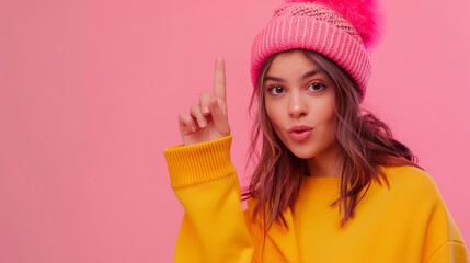 arafed woman in a pink hat making a funny face