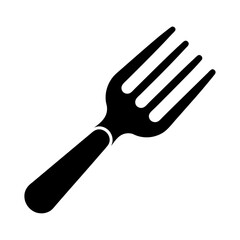 Black silhouette fork icon and vector illustration isolated on a white background