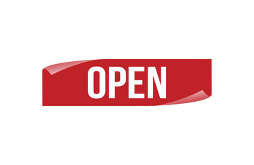 Red banner open isolated on white background.