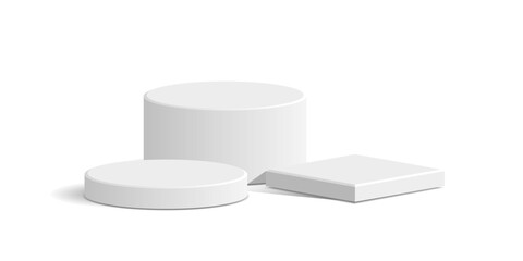 block and cylinder podium tube circle podium stage 3d Abstract minimal scene mockup products display, Stage showcase. Vector geometric forms