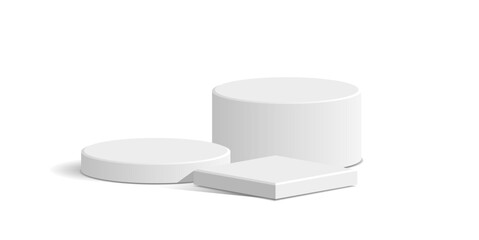 block and cylinder podium tube circle podium stage 3d Abstract minimal scene mockup products display, Stage showcase. Vector geometric forms