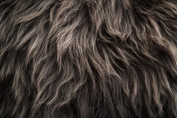Naklejka premium Close-up of musk ox dense fur, showing layers of wool and guard hairs that help it withstand freezing temperatures and harsh winds. High-resolution, detailed textures, crisp focus