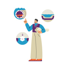 Design engineer show different parts of shipbuilding.