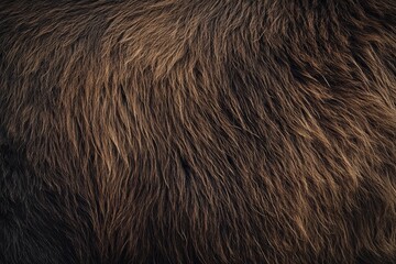 Detailed view of aurochs fur and muscular build, showcasing strength and adaptation to grazing in cold, open landscapes. High-resolution, detailed textures, crisp focus