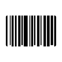 Black silhouette barcode icon and vector illustration isolated on a white background